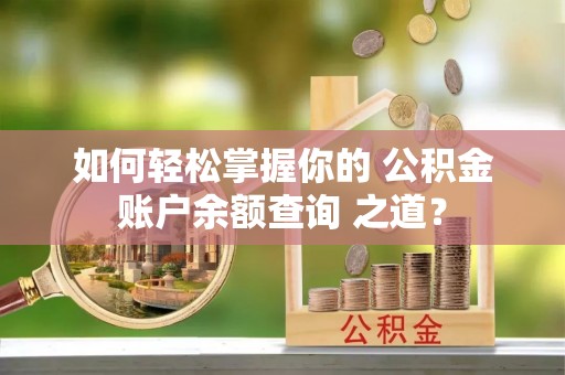长涂如何轻松掌握你的 公积金账户余额查询 之道？